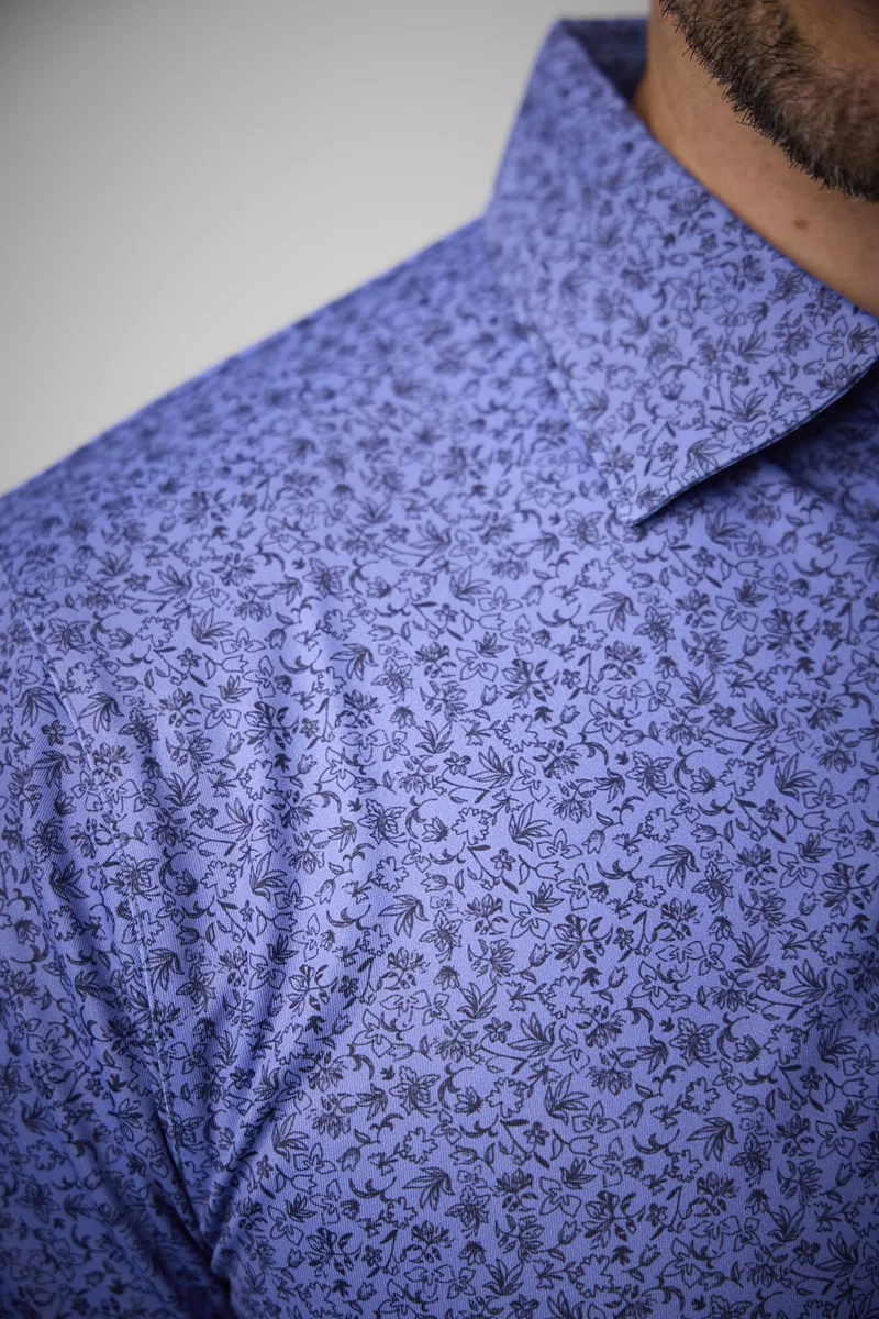 Mens Floral Print Performance Golf Shirt Mens Floral Print Performance Golf Shirt