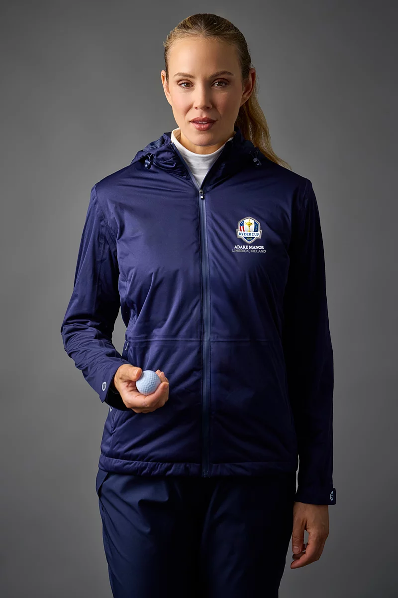 Official Ryder Cup 2027 Ladies Whisperdry Fleece Lined Waterproof Golf Jacket
