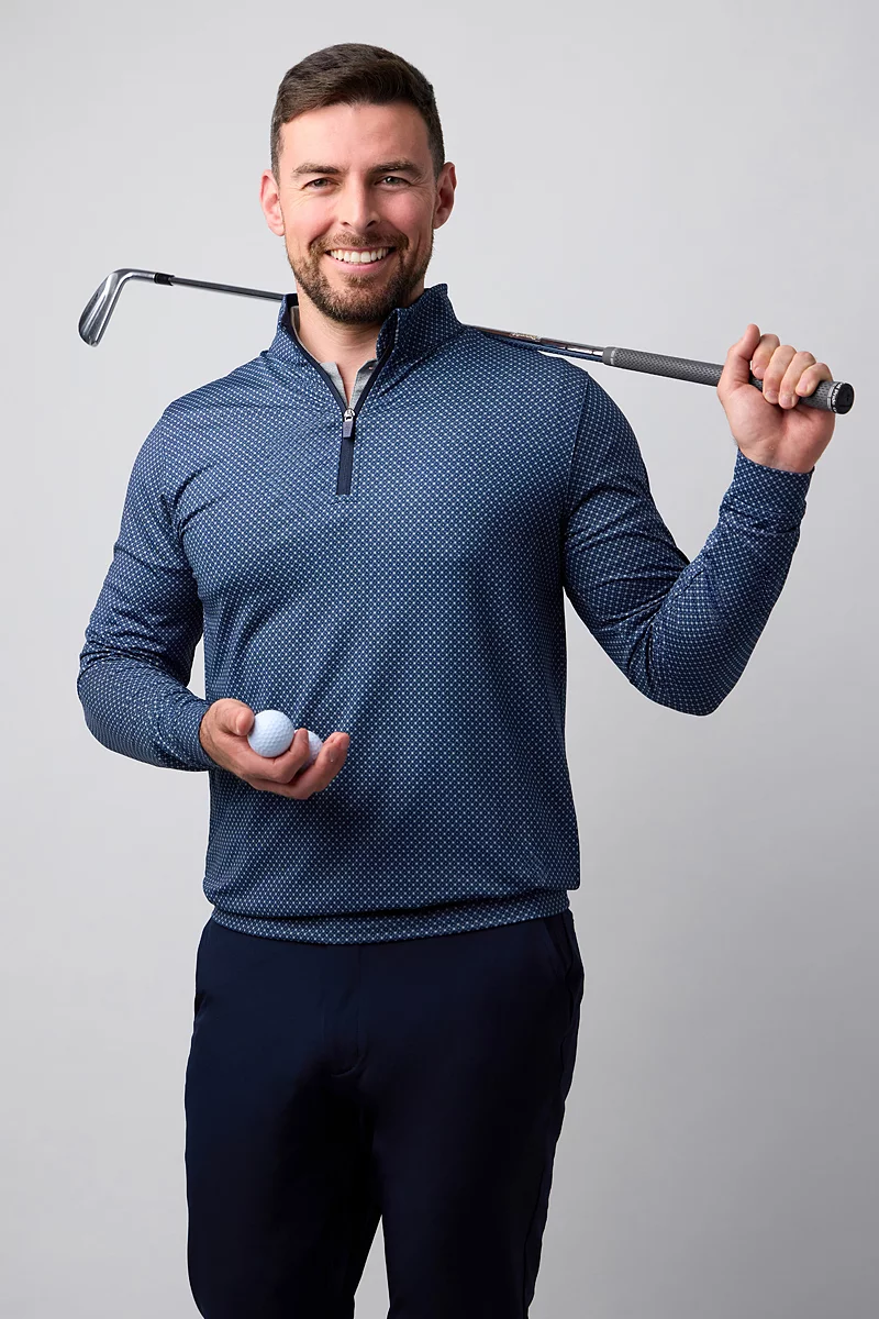 The Open Mens Quarter Zip Lightweight Performance Golf Midlayer