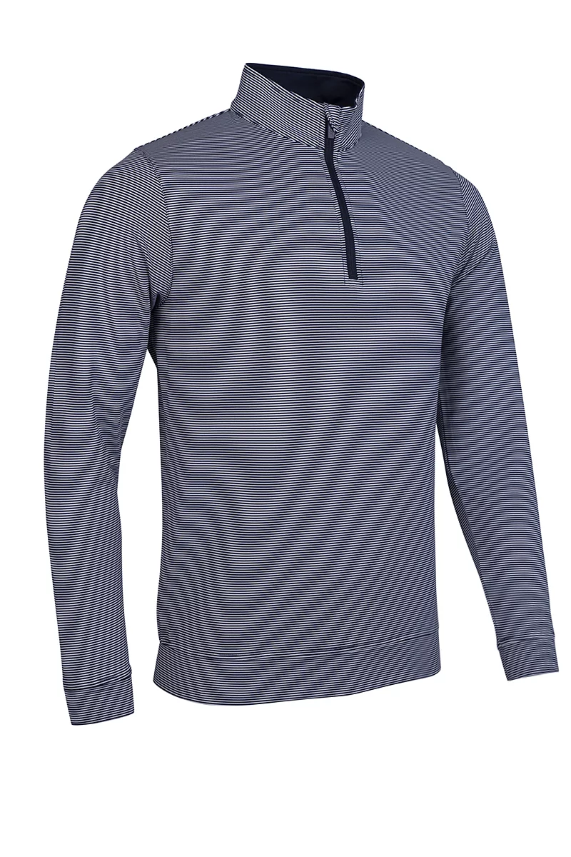 Official Ryder Cup 2027 Mens Quarter Zip Lightweight Performance Golf Midlayer Navy/White Stripes XXL