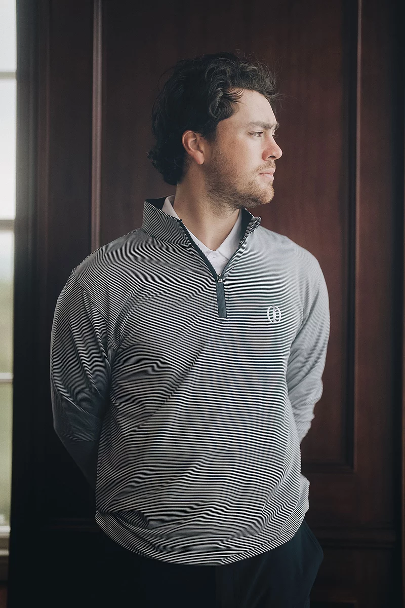 The Open Mens Quarter Zip Lightweight Performance Golf Midlayer