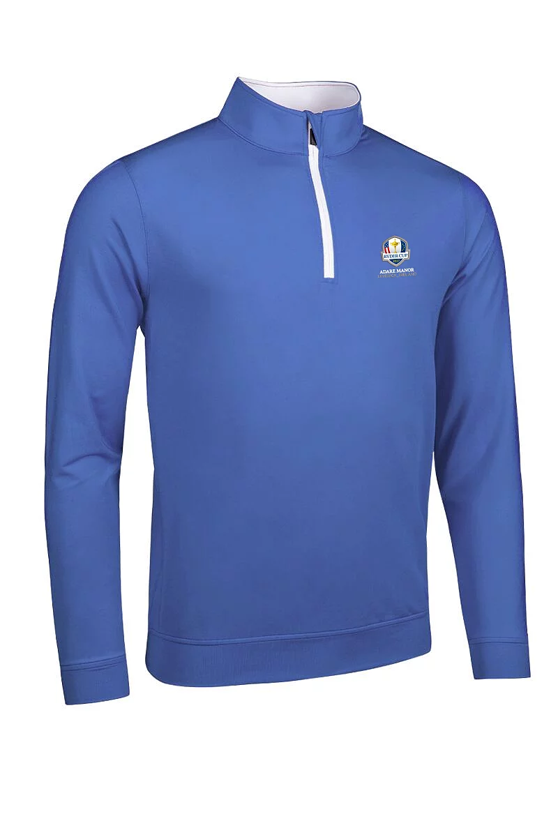 Official Ryder Cup 2027 Mens Quarter Zip Lightweight Performance Golf Midlayer Tahiti/White XL