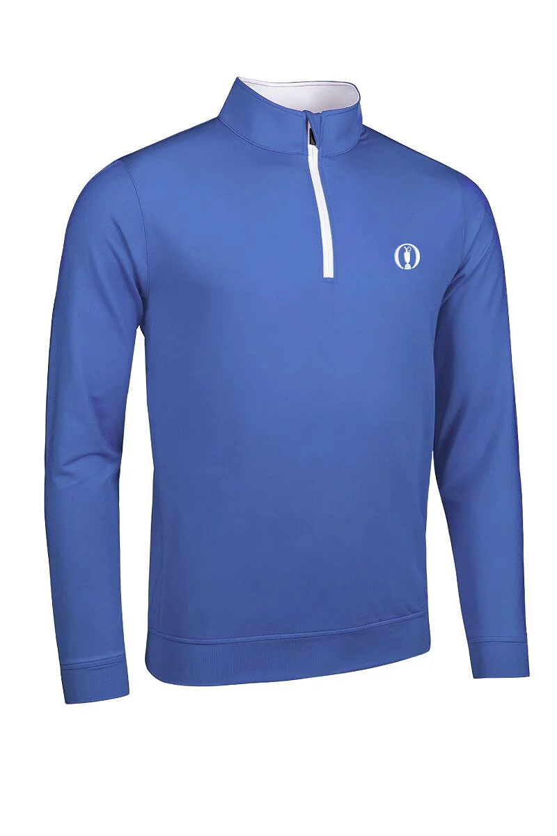 Official Ryder Cup 2027 Mens Quarter Zip Lightweight Performance Golf Midlayer Tahiti/White L