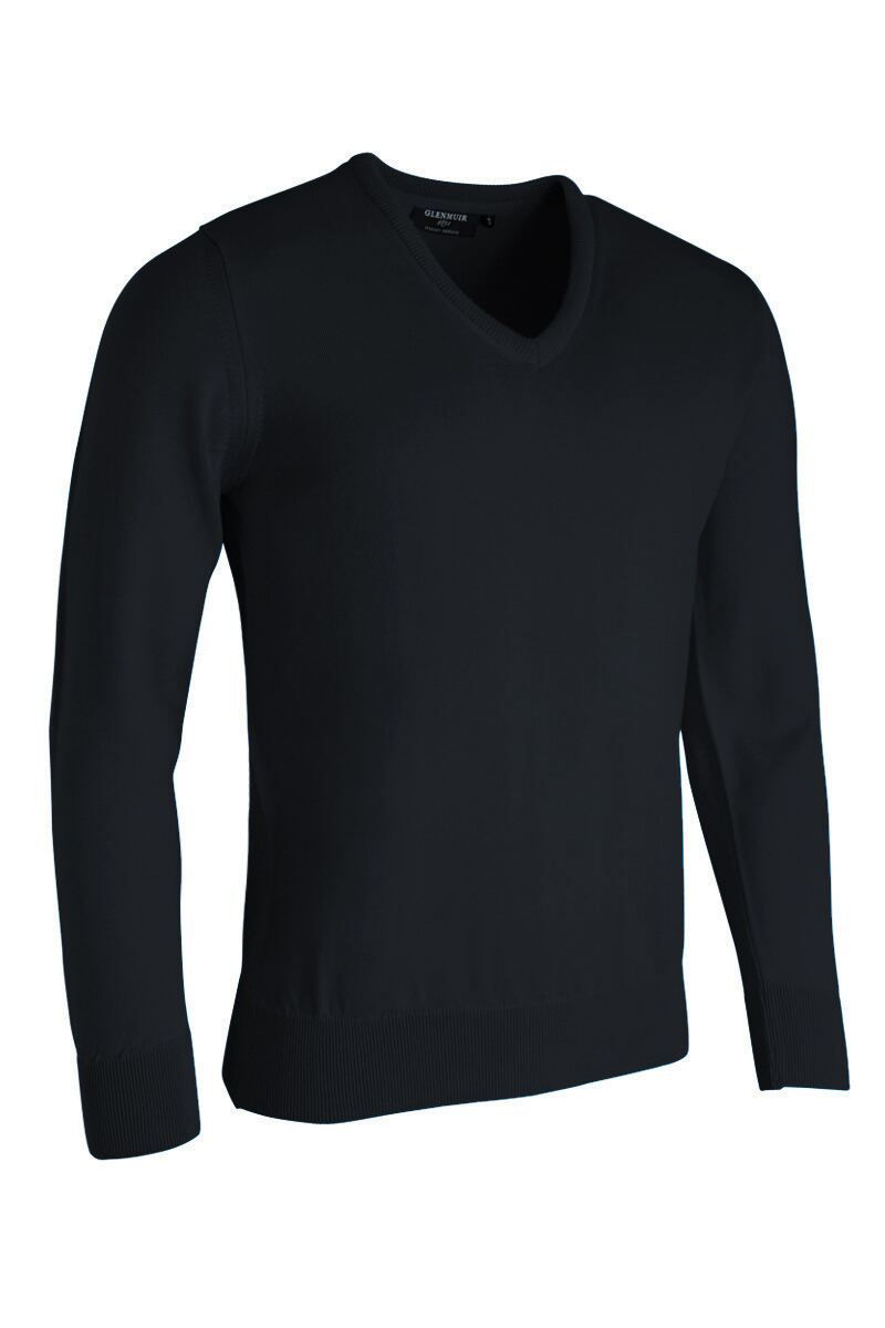 Mens V Neck Merino Wool Lightweight Golf Sweater