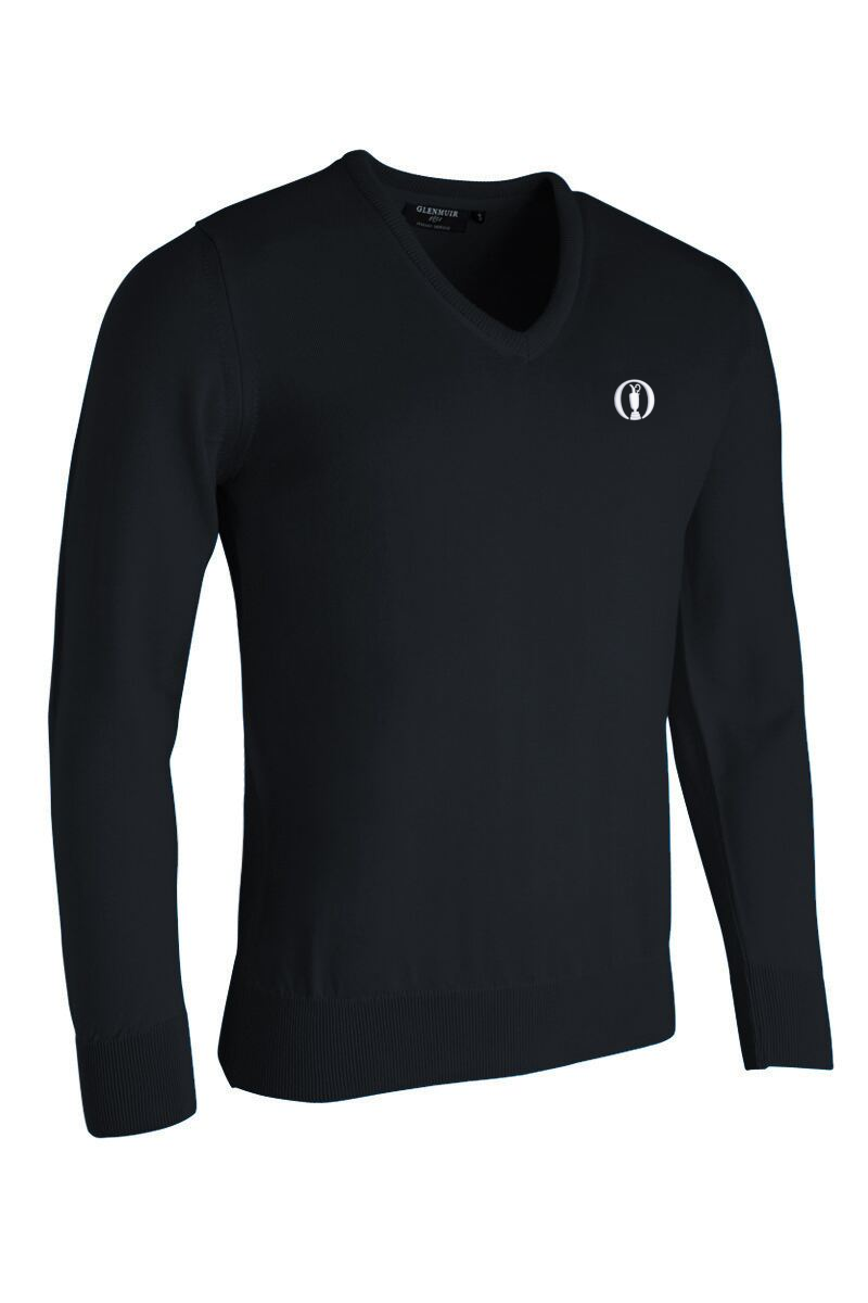 The Open Mens V Neck Merino Wool Golf Sweater