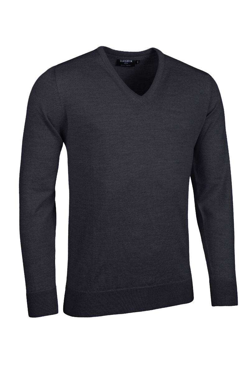 Mens V Neck Merino Wool Lightweight Golf Sweater