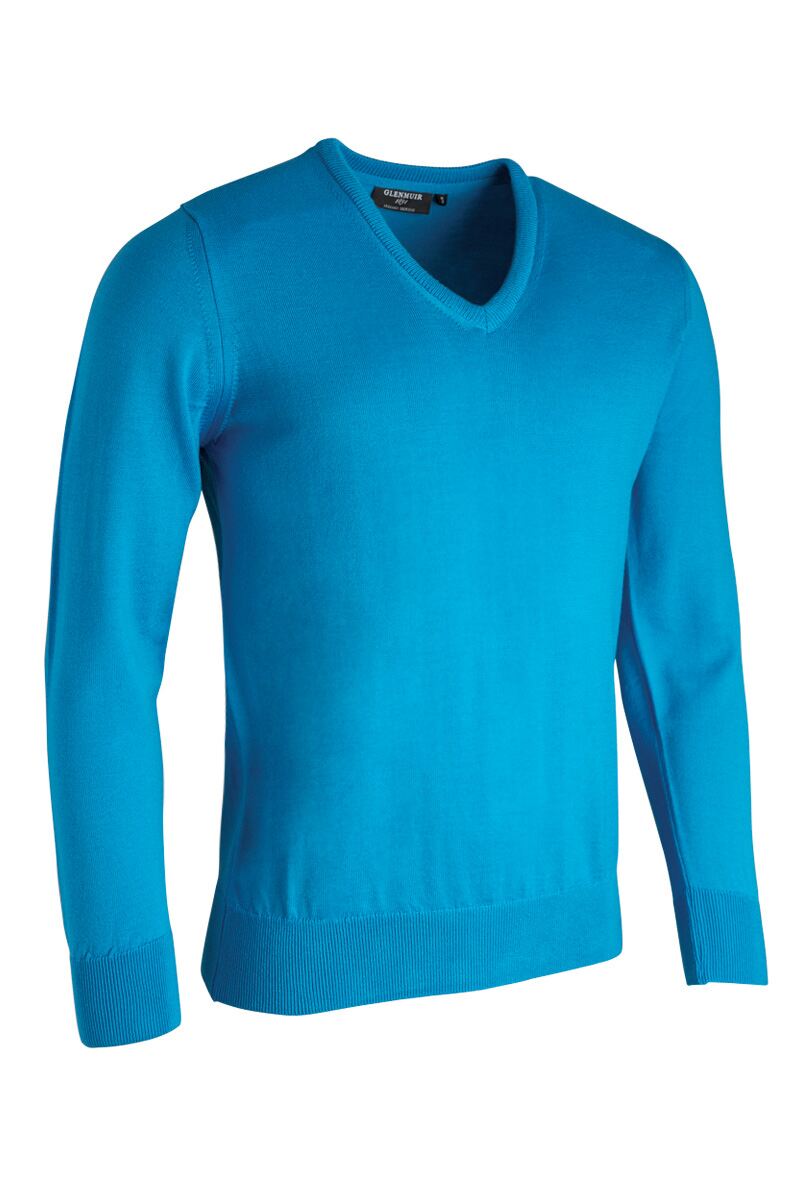 Mens V Neck Merino Wool Golf Sweater Sale Cobalt XXL