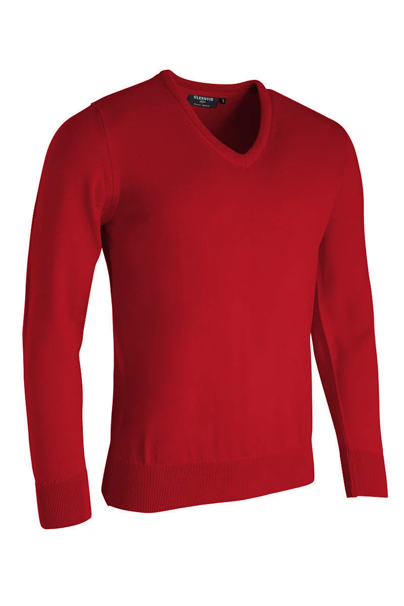 Official Ryder Cup 2027 Mens V Neck Merino Wool Golf Sweater Garnet M