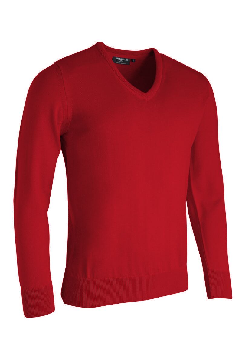 Mens V Neck Merino Wool Lightweight Golf Sweater