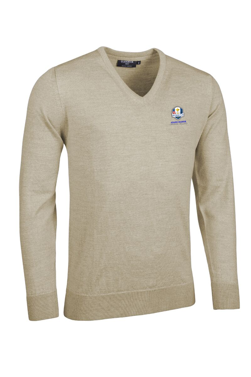 Official Ryder Cup 2027 Mens V Neck Merino Wool Golf Sweater