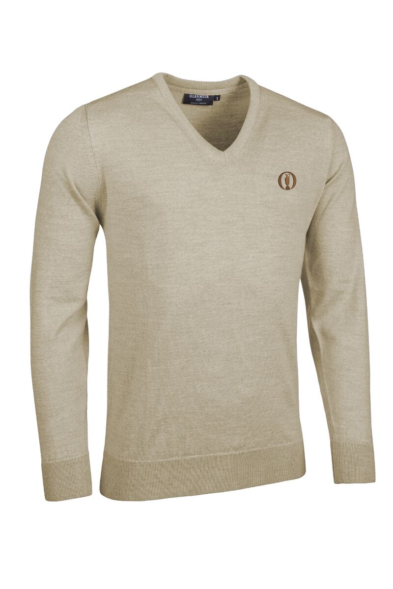 The Open Mens V Neck Merino Wool Golf Sweater