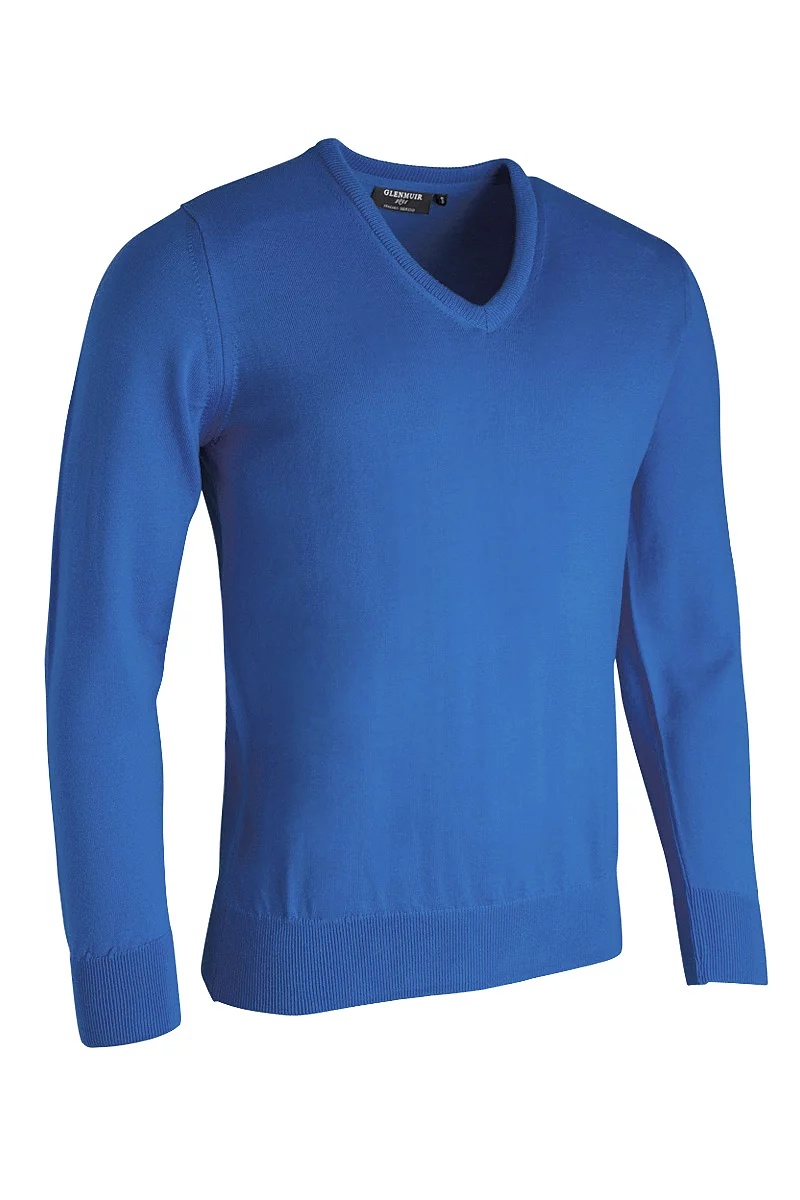 Official Ryder Cup 2027 Mens V Neck Merino Wool Golf Sweater Tahiti Marl XXL