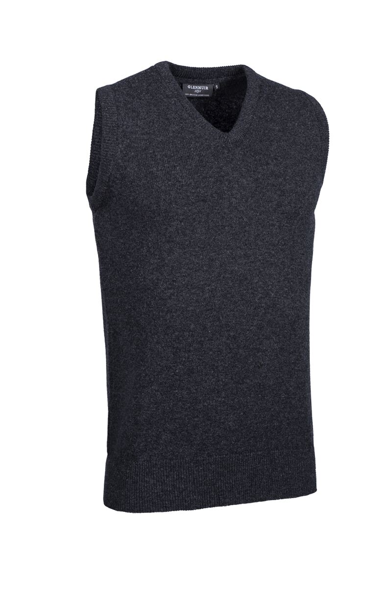 Mens V Neck Lambswool Midweight Golf Slipover