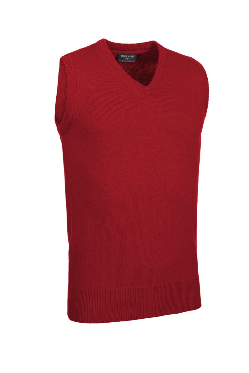 Mens V Neck Lambswool Midweight Golf Slipover