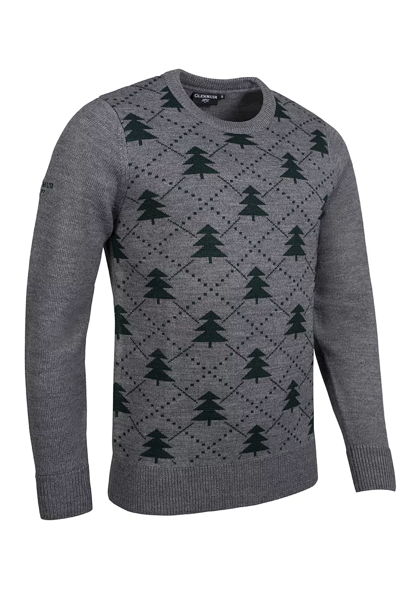 Intarsia Tree Merino Christmas Golf Sweater