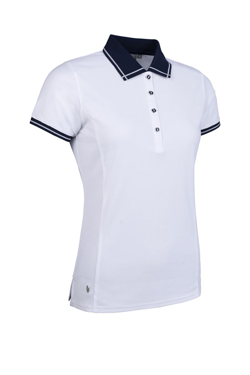Ladies Lurex Tipping Performance Pique Golf Shirt