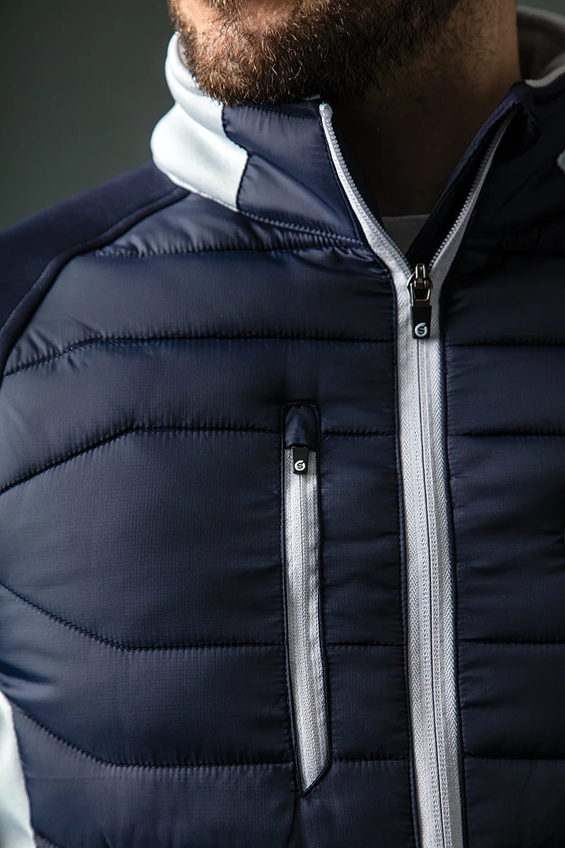 Mens Full Zip Padded Stretch Panel and Sleeves Performance Golf Jacket Sale