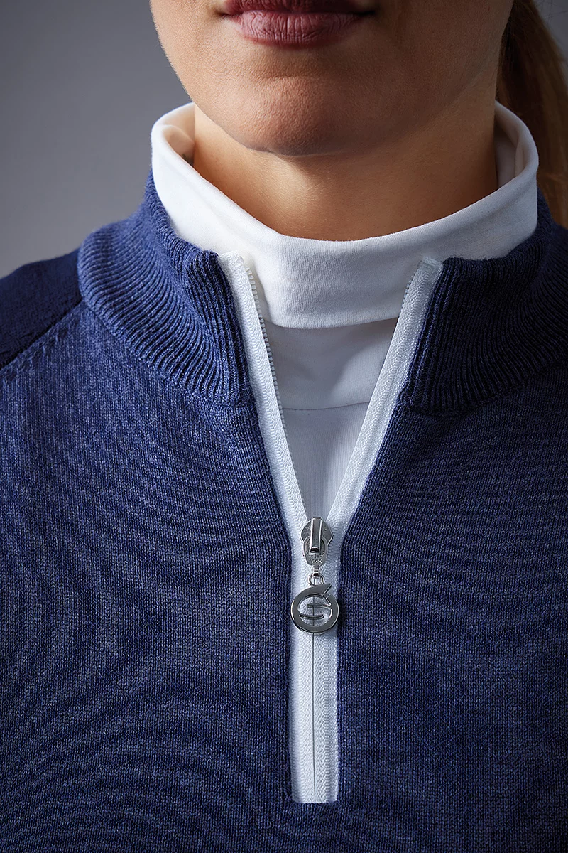 Ladies Quarter Zip Cotton Lined Heavyweight Golf Sweater Ladies Quarter Zip Cotton Lined Heavyweight Golf Sweater