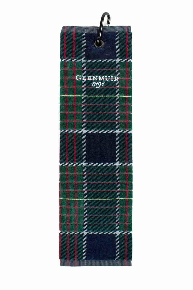 g.TARTAN TOWEL Tartan Jacquard Cotton Tri-Fold Golf Bag Towel