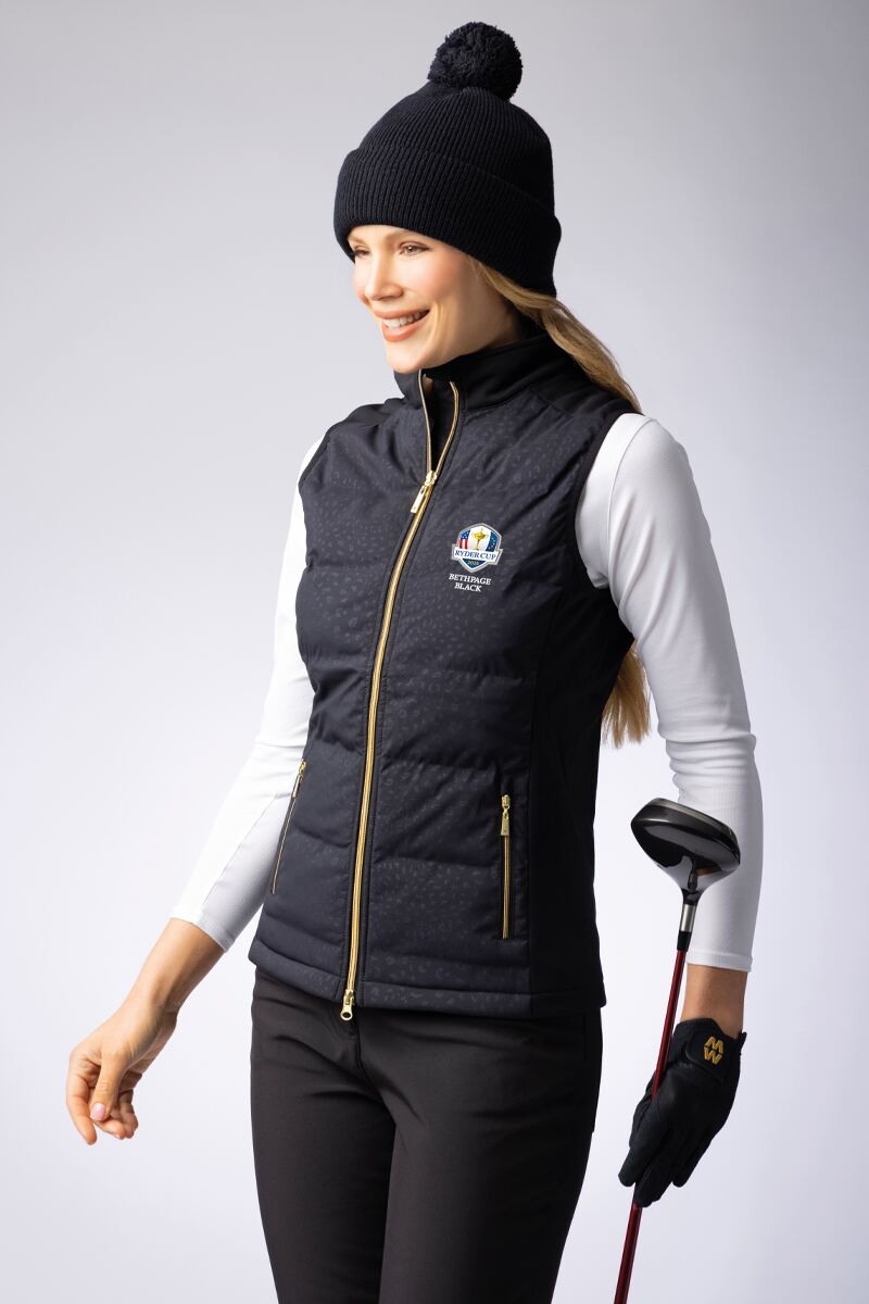Official Ryder Cup 2025 Ladies Zip Front Ayla Padded Golf Gilet