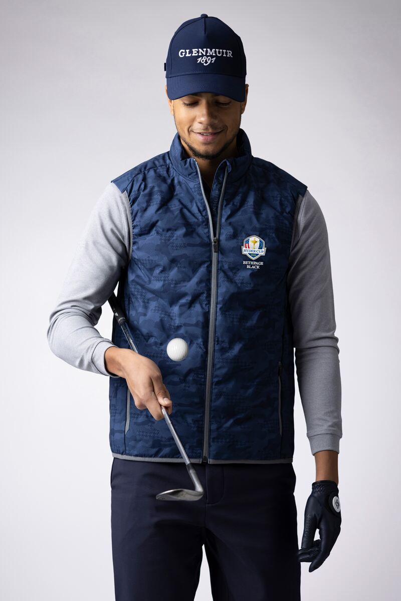 Official Ryder Cup 2025 Mens Zip Front Bute Padded Golf Gilet