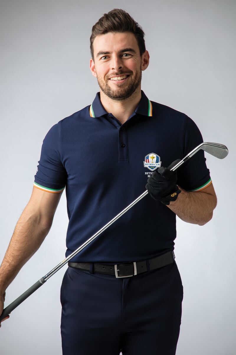 Official Ryder Cup 2025 Mens Irish Performance Cork Golf Shirt