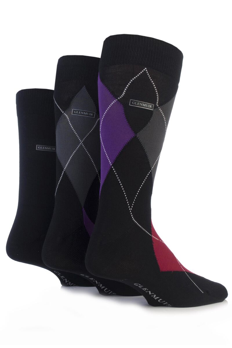 Mens Glenmuir Classic Bamboo Argyle Socks