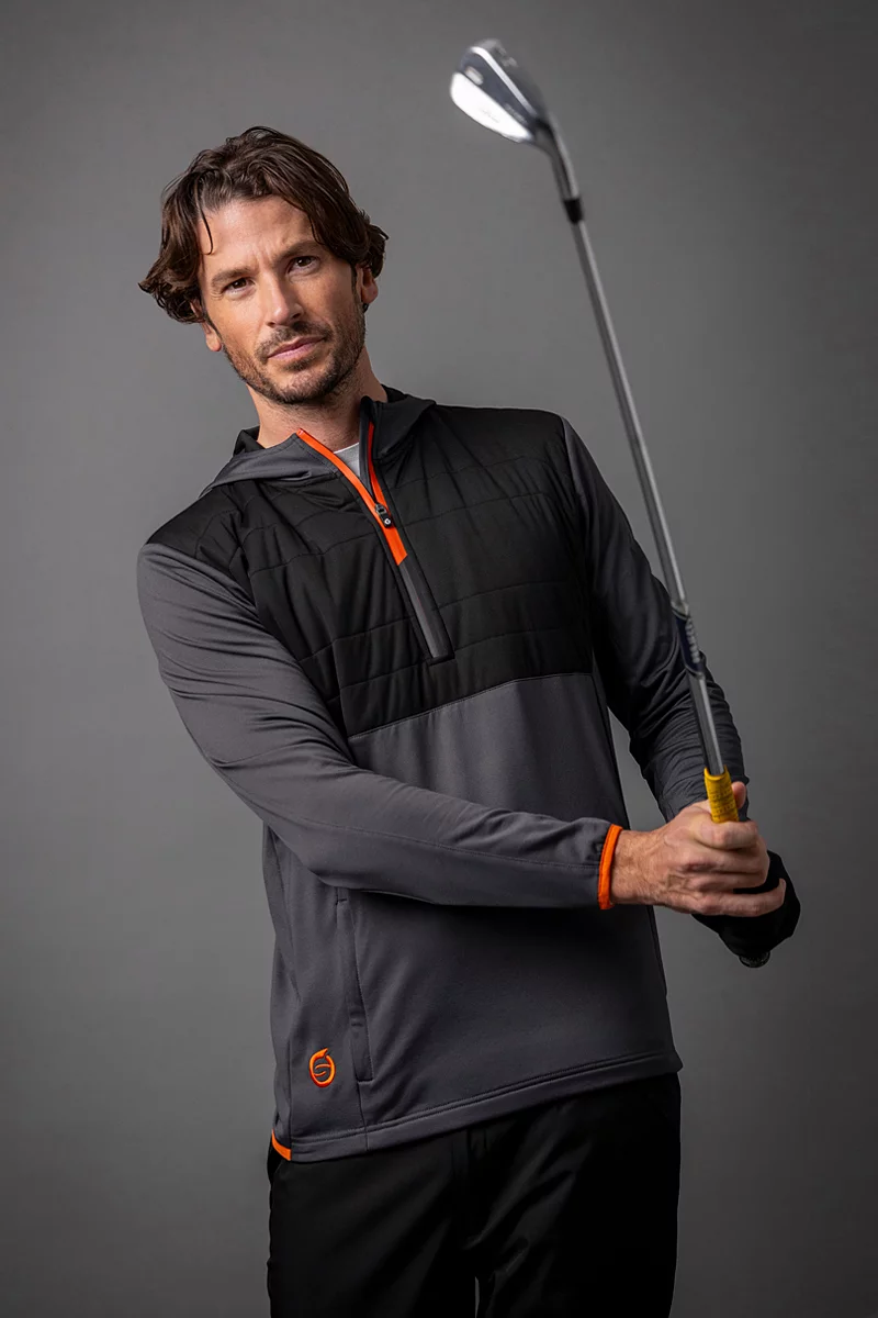 Mens Zip Showerproof Padded Golf Hoodie