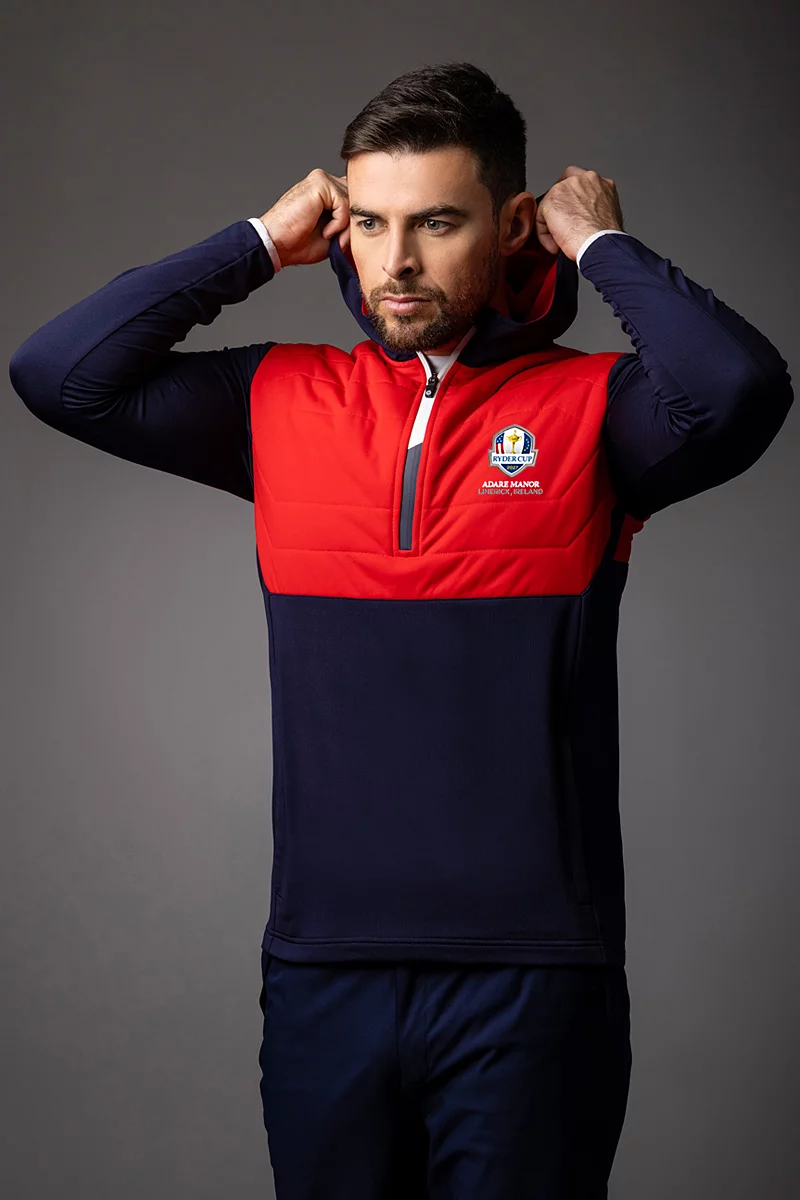 Ryder Cup Mens Zip Showerproof Padded Golf Hoodie