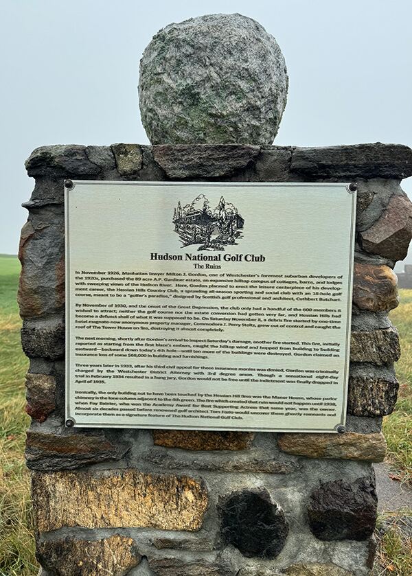 Hudson National Golf Club history plaque