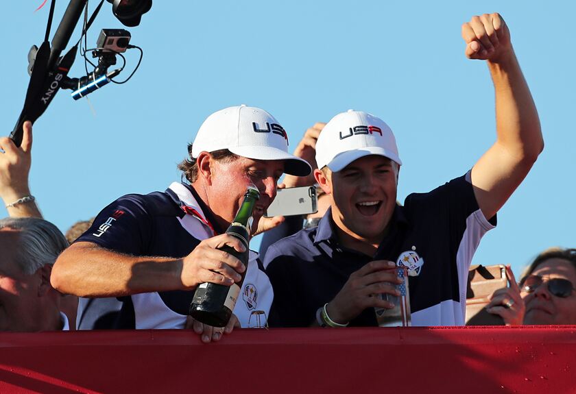 Mickelson and Spieth often play rounds of golf for fun. Peter Byrne/PA Wire