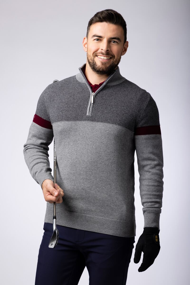 Mens Zip Cashmere Lawrie Golf Sweater