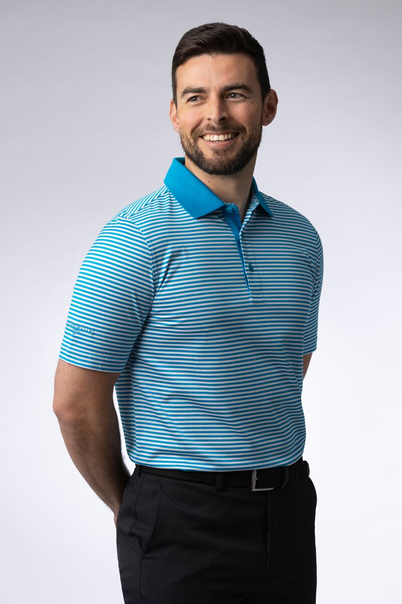 Mens Letham Mercerised Striped Golf Shirt Sale
