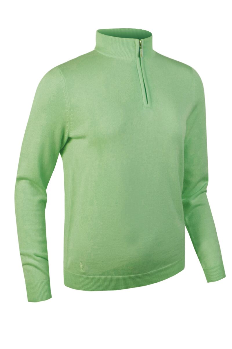 Ladies Glenmuir Zip Neck Cotton Golf Sweater