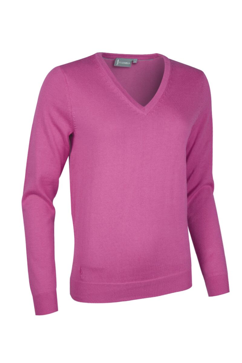 Ladies Cotton V Neck Golf Sweater