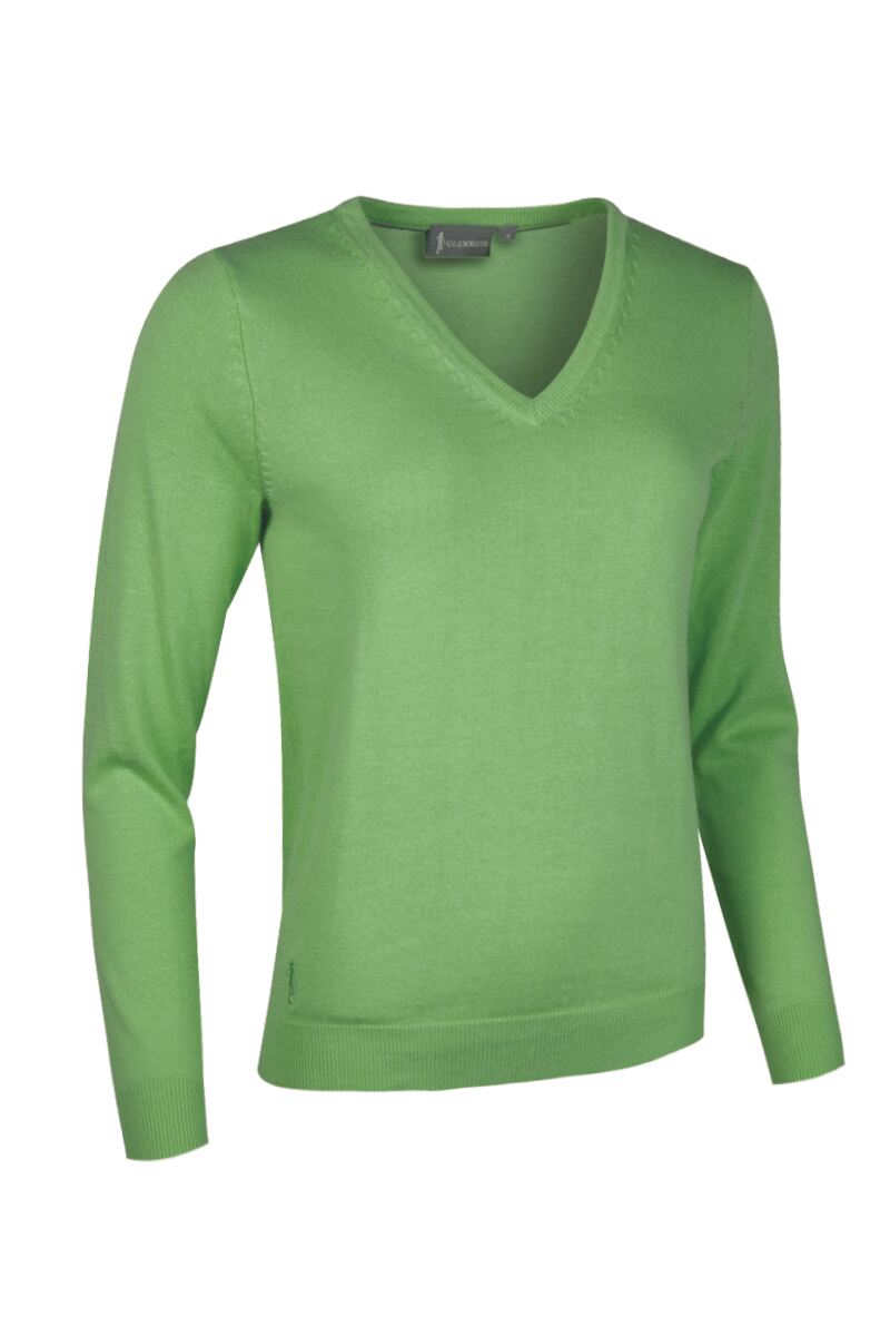 Ladies Cotton V Neck Golf Sweater