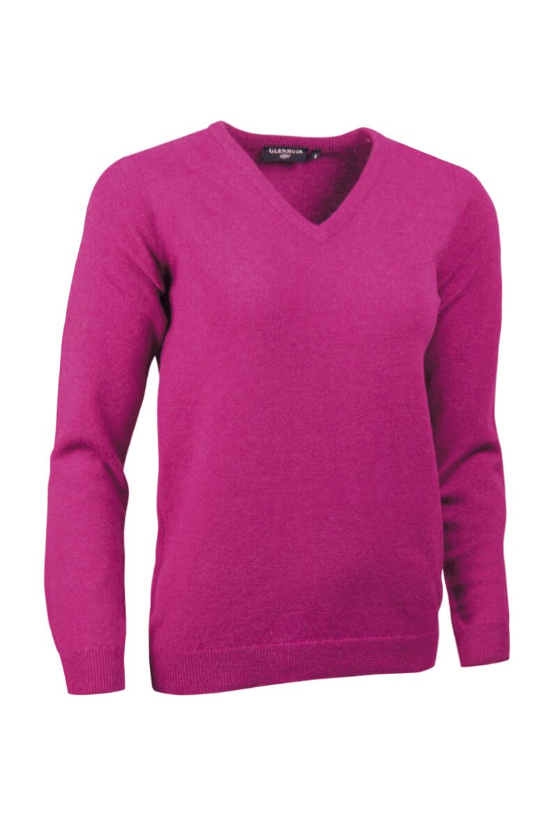 Ladies Glenmuir V Neck Lambswool Golf Sweater