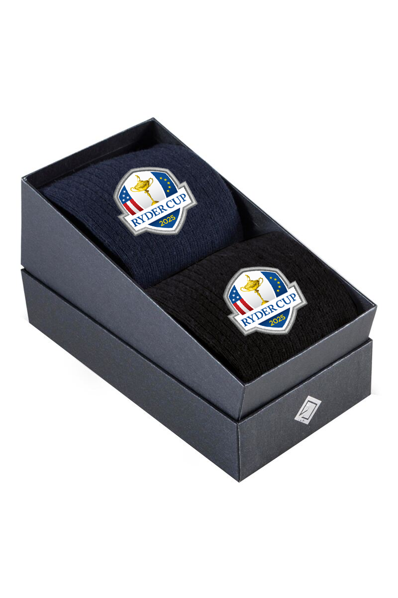 Mens Ryder Cup Logo Golf Sock Gift Box