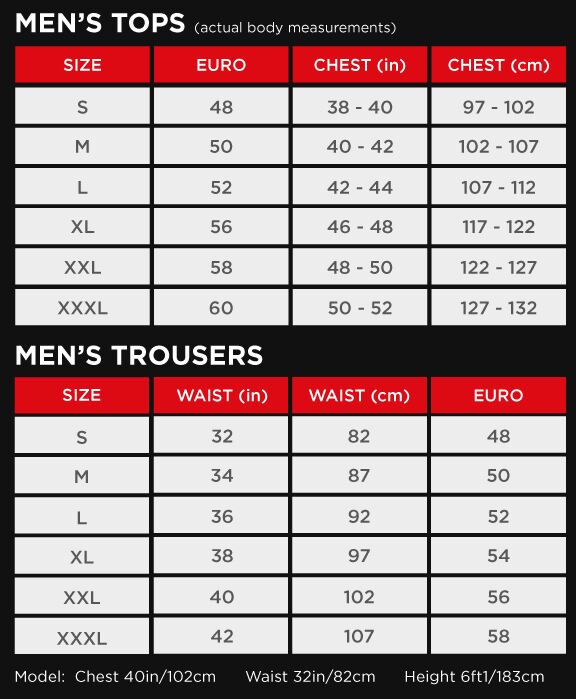 Sunderland Golf Size Chart