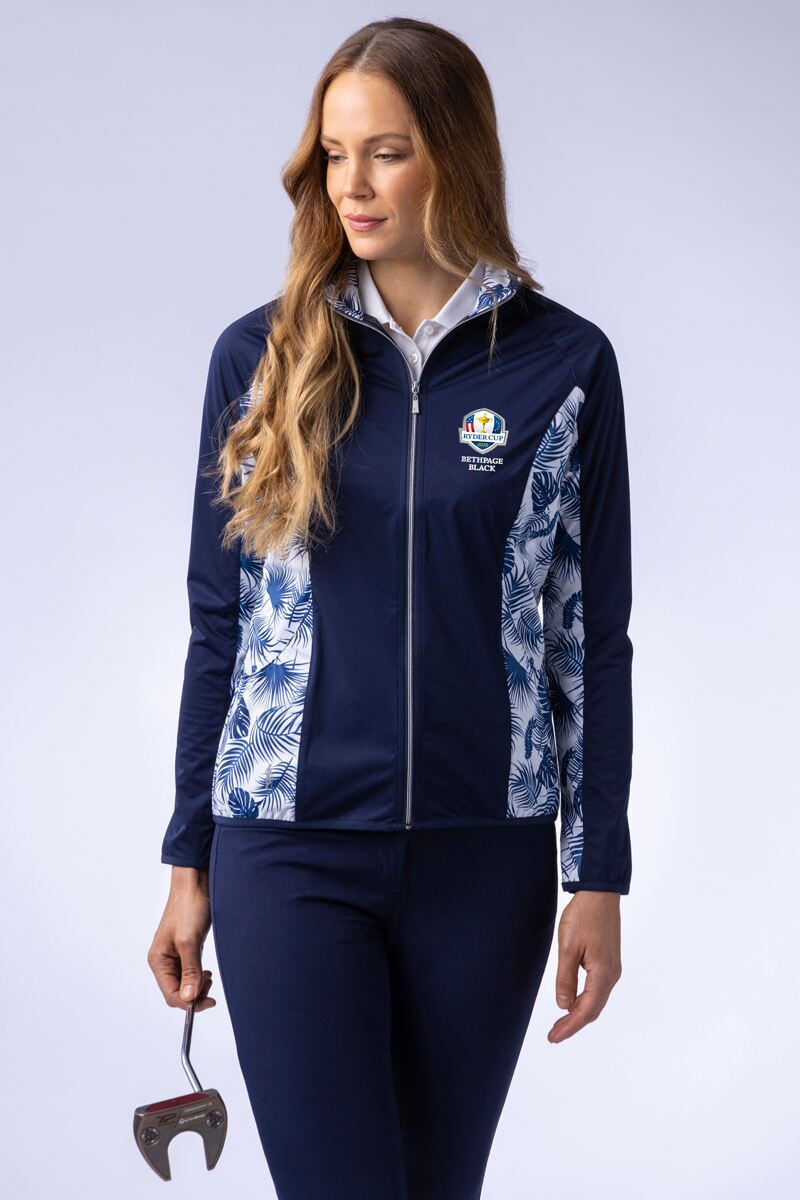 Official Ryder Cup 2025 Ladies Zip Showerproof Poppy Golf Jacket