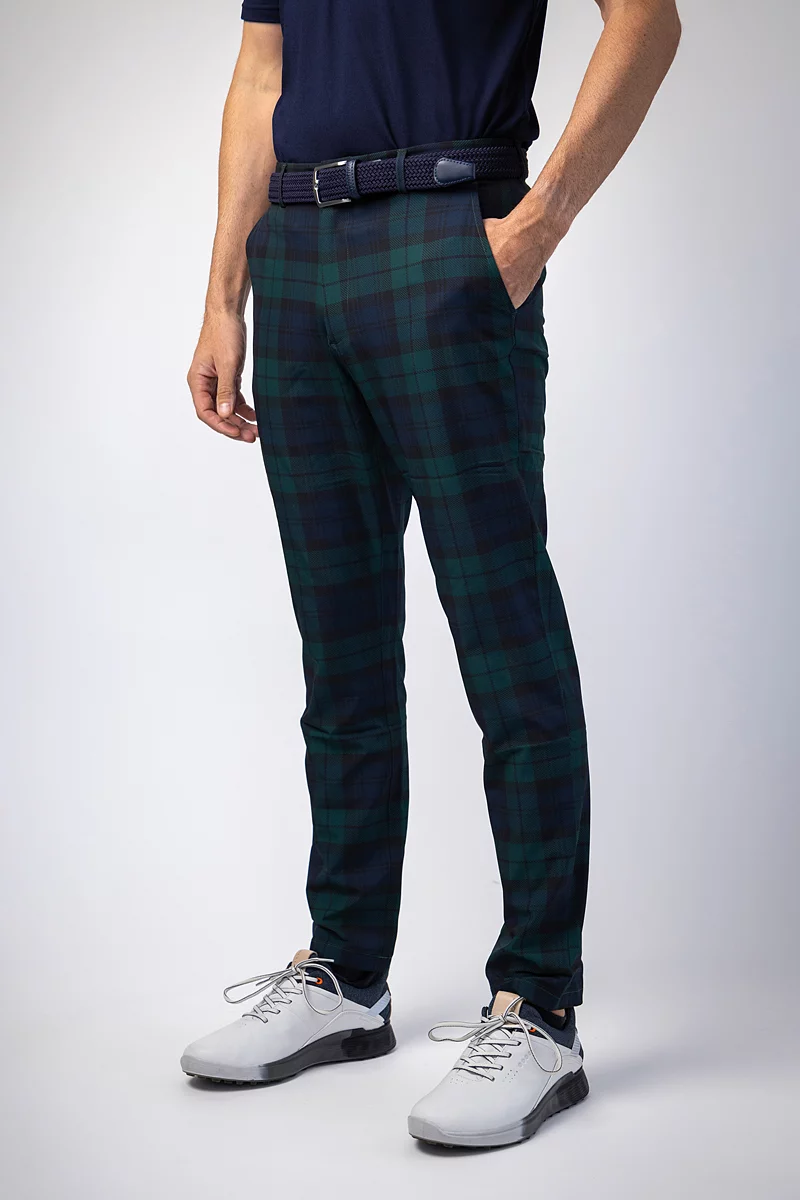 Plaid Pants Golf Tartan Trousers Mens Tailored Fit Trousers
