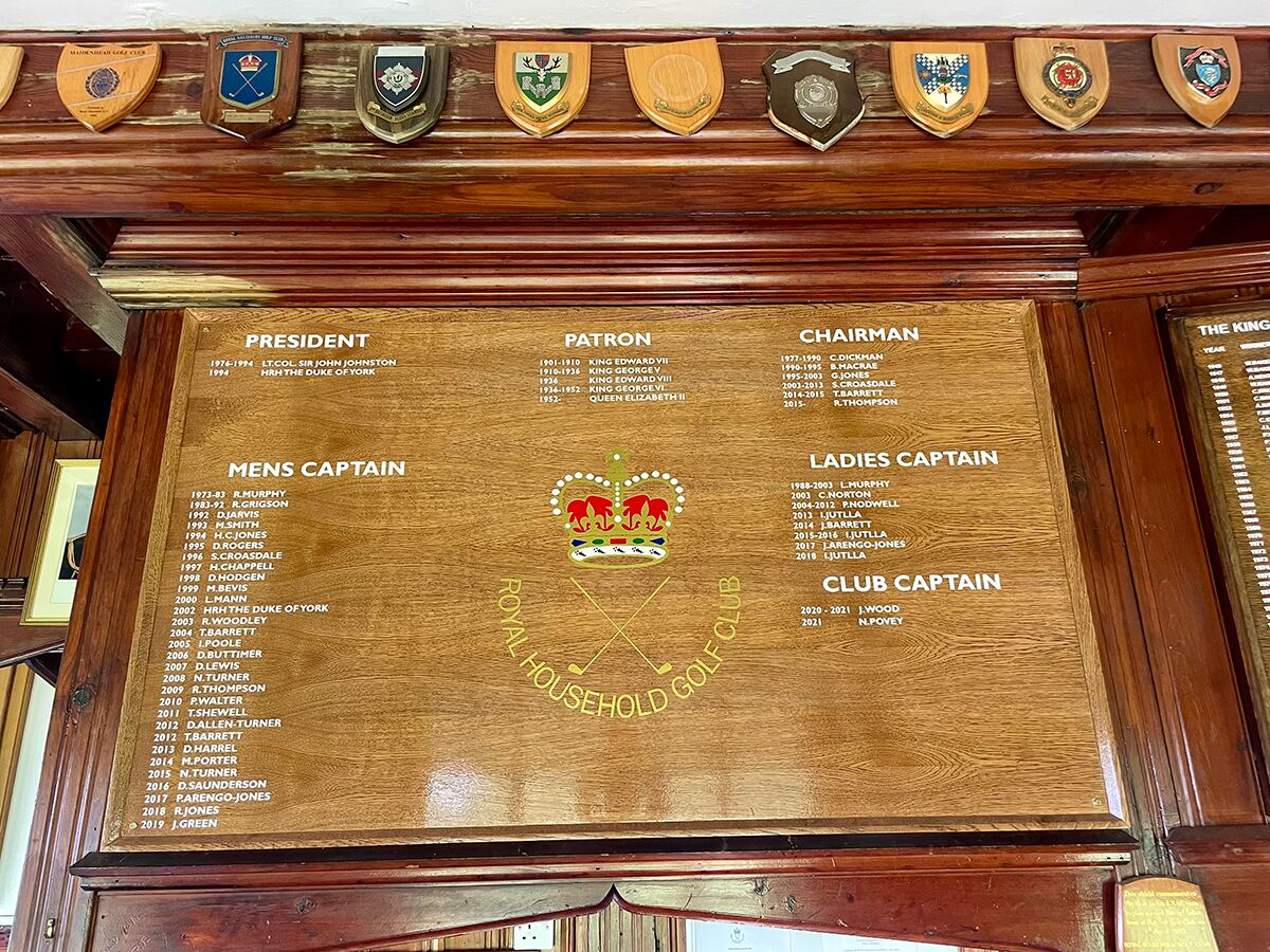 Clubhouse Board - The Royal Household Golf