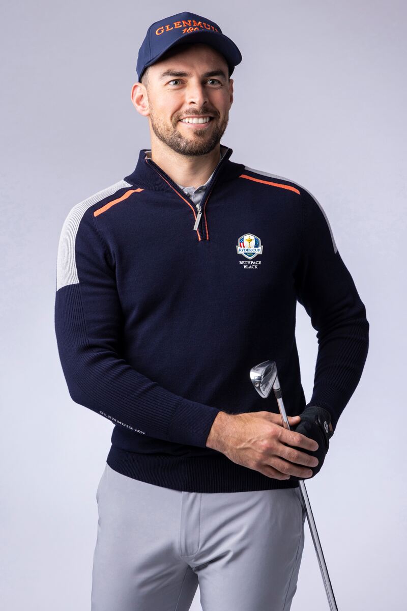 SELKIRK Mens Zip Cotton Ryder Cup Golf Sweater