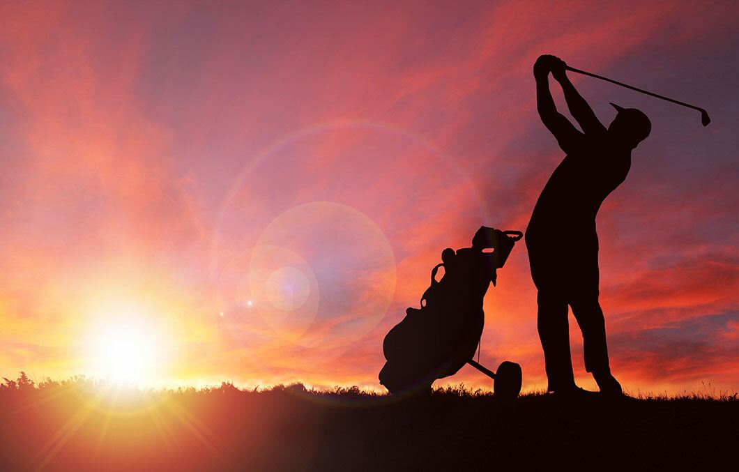 Playing golf in the sun