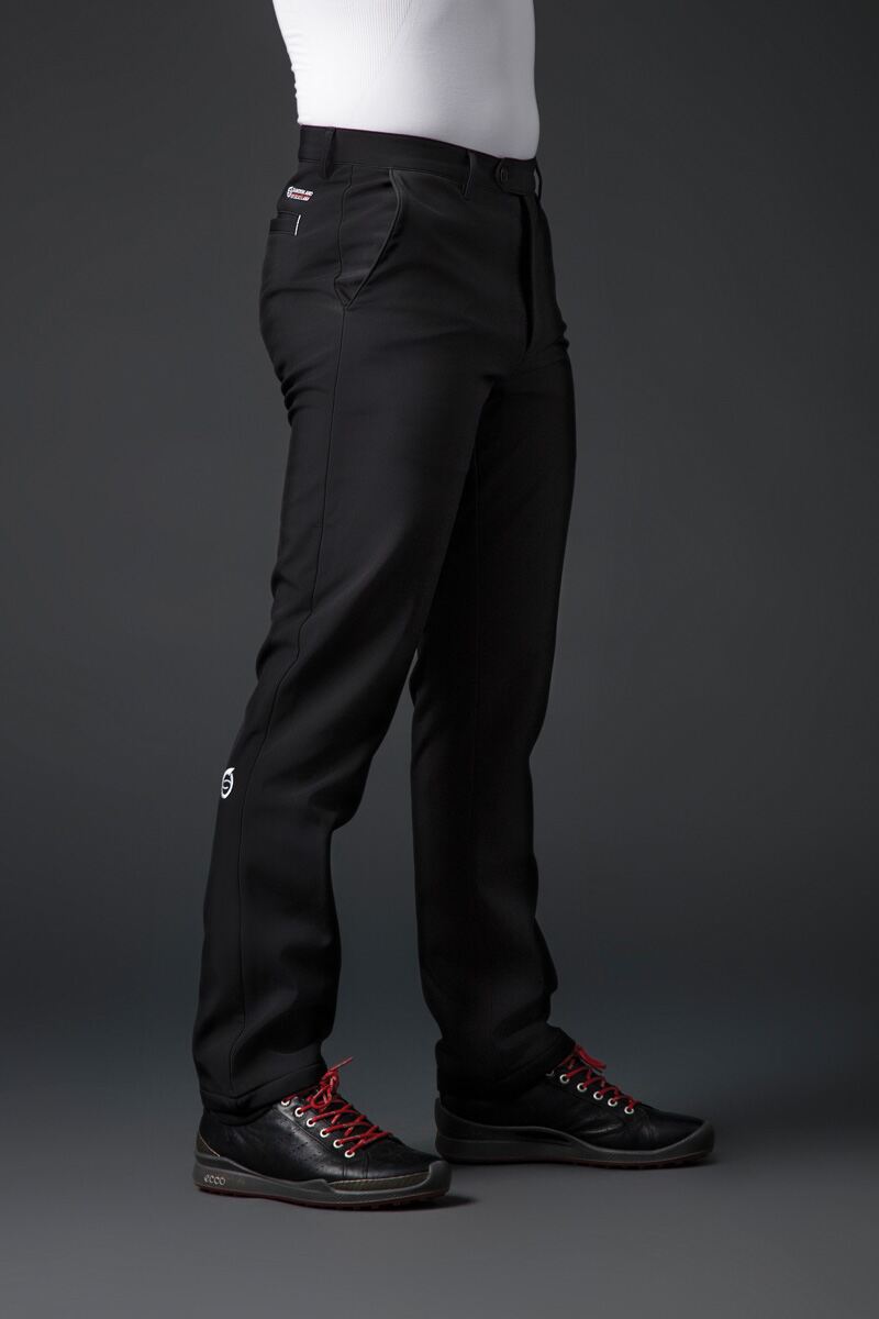 black slim fit golf trousers
